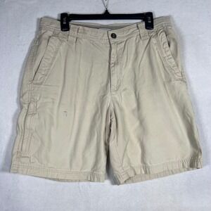 Columbia Omni-Shield Mens Cargo Shorts Tan Khaki Size 34 Hiking Outdoor Canvas